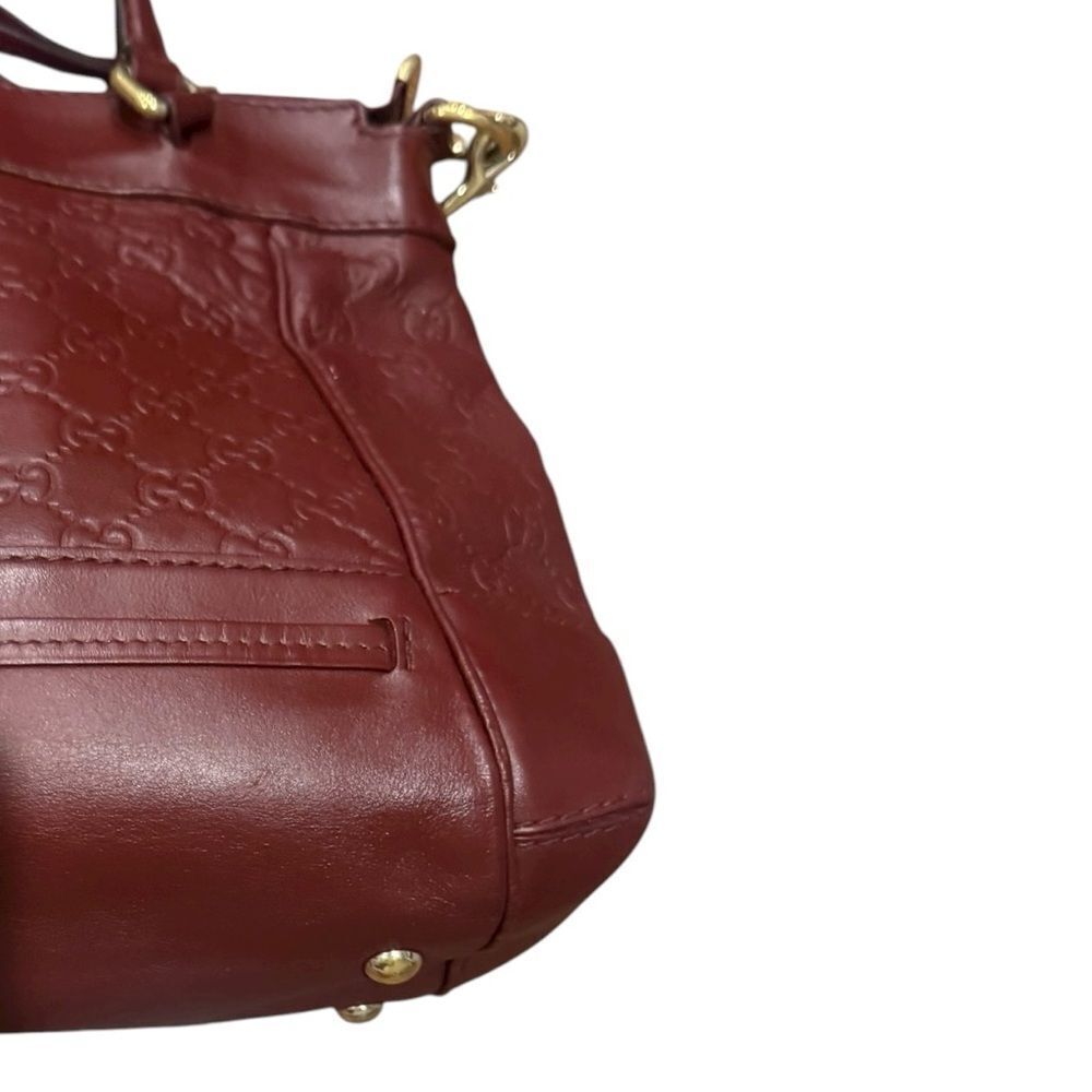 GUCCI Bordeaux Guccisima Leather Mayfair Princey 2way Satchel Auth Ex++ - Picture 10 of 13